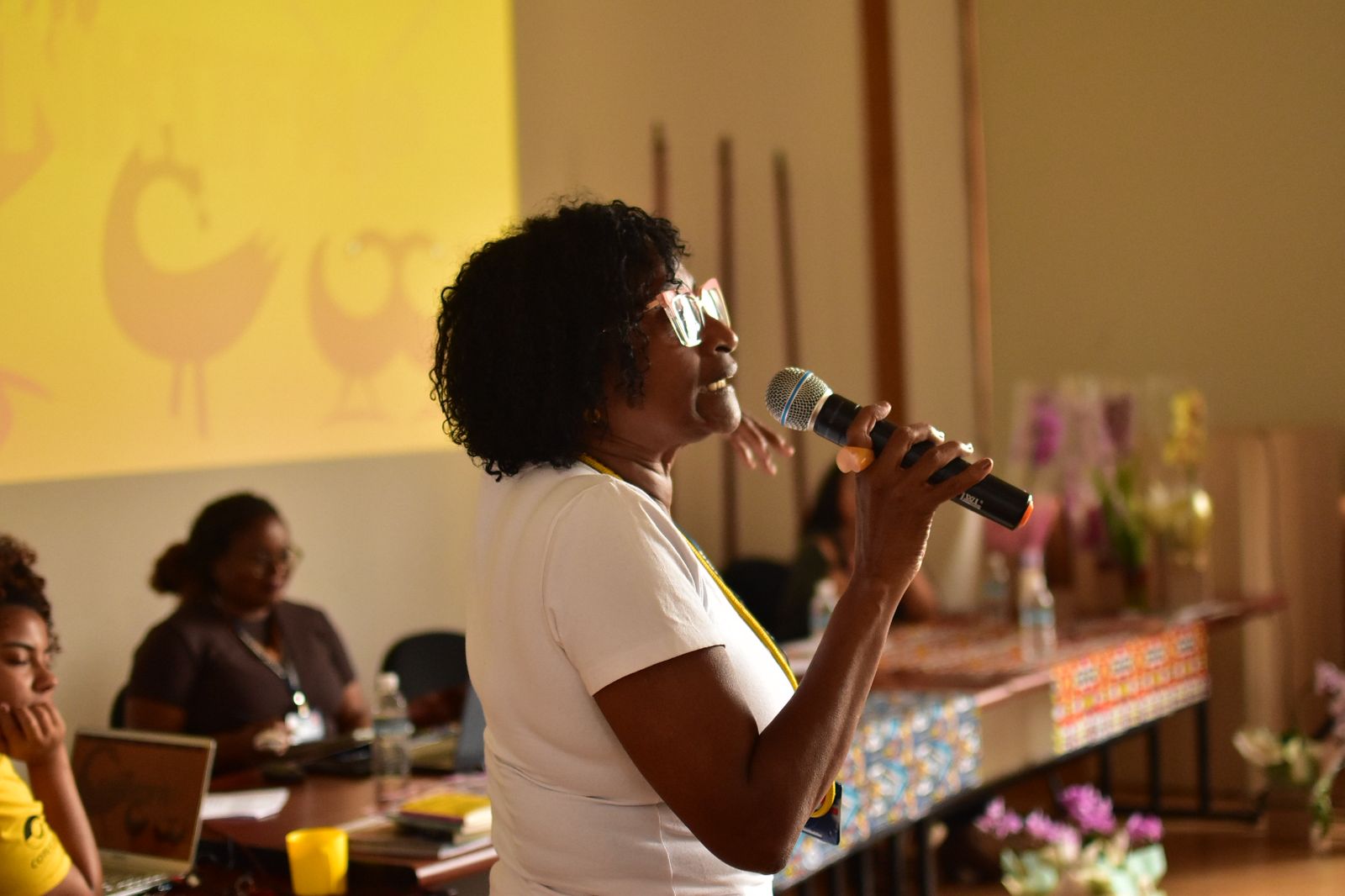 Me. Aparecida Campos palestrando sobre o SAER na Unicamp Afro do Cotuca